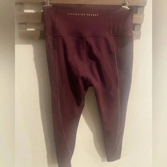 PINK Victoria's Secret athletic leggings bundle burgandy & gray size 6 - Picture 2 of 9